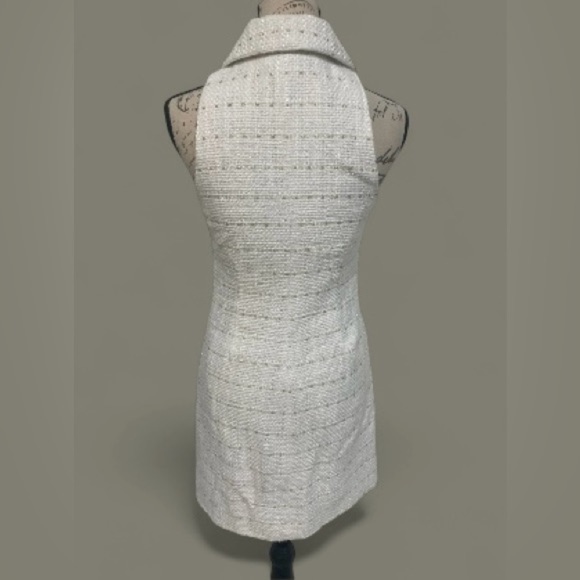 Hutch Cream Tweed Button-Up Mini Dress – Effortlessly Stylish with pearl buttons - Picture 7 of 10